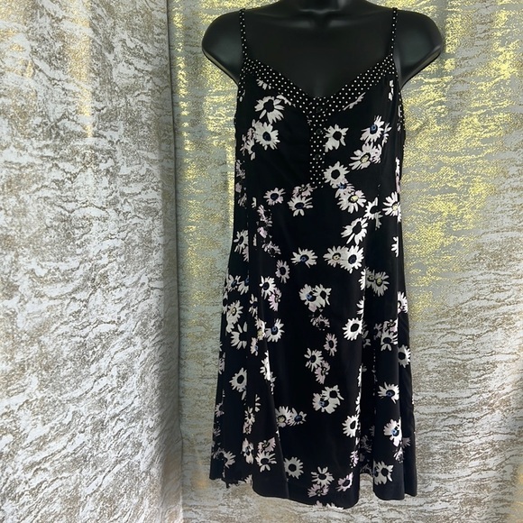 American Eagle Outfitters Black Floral Tunic Mini Dress Size XL - Picture 3 of 13
